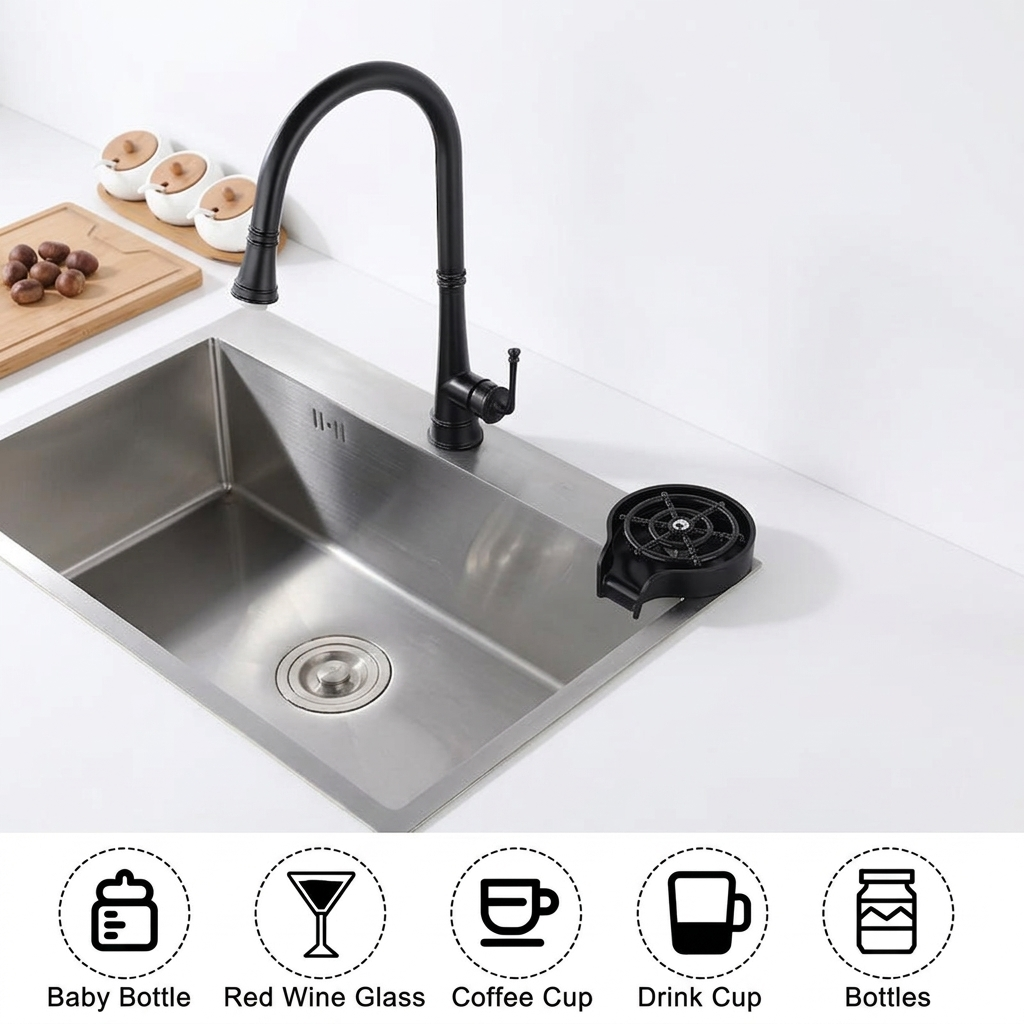 Enjuagador de vasos para fregadero de cocina